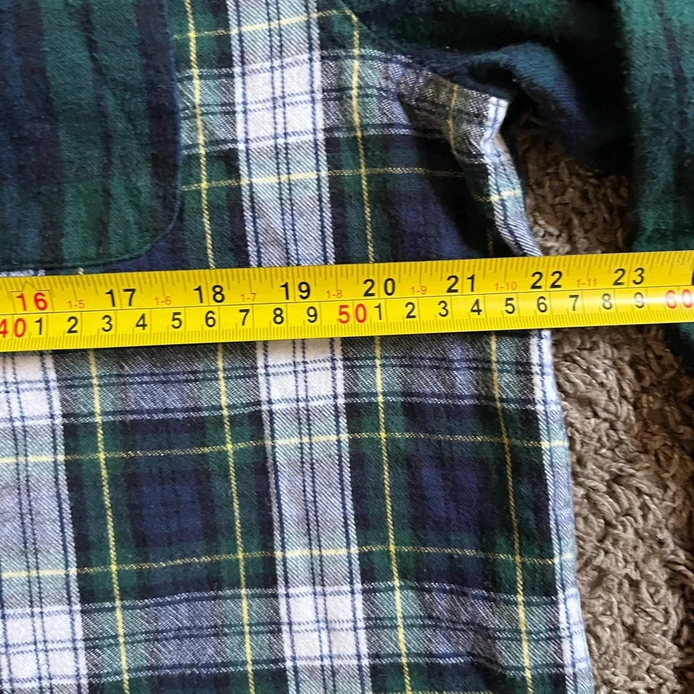 L.L. Bean mens plaid casual green long sleeve button down shirt size L - Picture 8 of 8